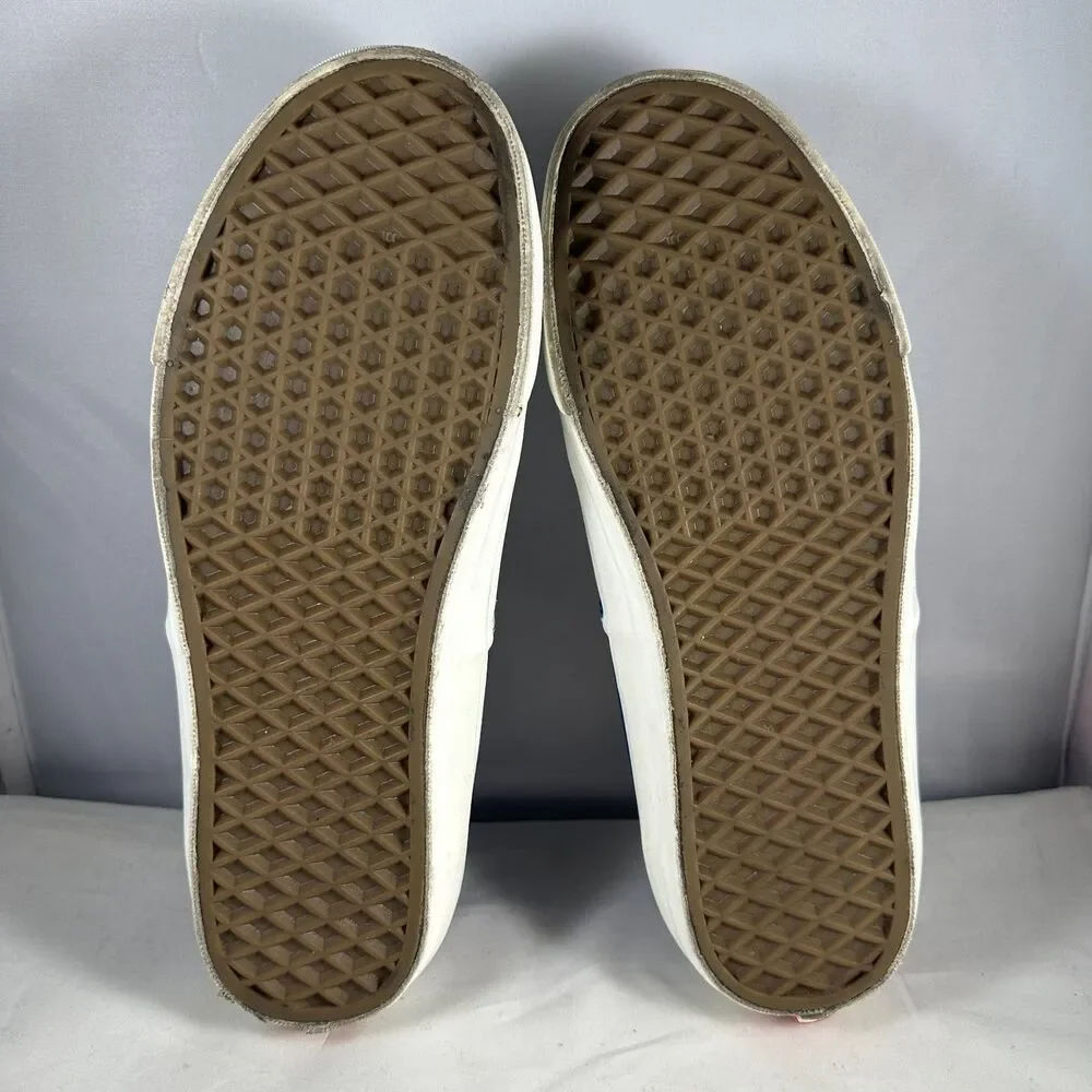 VANS Mens 8.5 OG Authentic LX True Blue Checkerboard Toe Sneaker Skateboarding